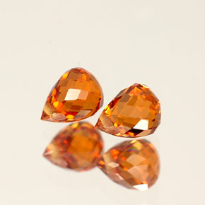 캐럿 천연 만다린 오렌지 스페사르타이트 가넷 보석, 브리올레트, 4.4×3.4 mm, VS