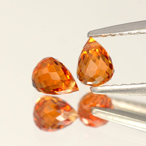 캐럿 천연 만다린 오렌지 스페사르타이트 가넷 보석, 브리올레트, 4.4×3.4 mm, VS