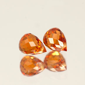 캐럿 천연 만다린 오렌지 스페사르타이트 가넷 보석, 브리올레트, 4.4×3.4 mm, VS