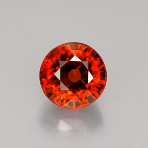 1.16캐럿 천연 레드 오렌지 스페사르타이트 가넷, 라운드 컷, 5.66 mm, VVS-VS
