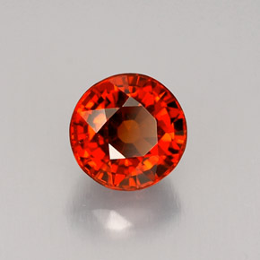 1.16캐럿 천연 레드 오렌지 스페사르타이트 가넷, 라운드 컷, 5.66 mm, VVS-VS