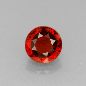 0.95캐럿 천연 레드 오렌지 스페사르타이트 가넷, 라운드 컷, 5.21 mm, VS