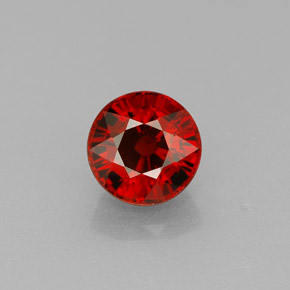 1.20캐럿 천연 깊은 붉은빛 오렌지 스페사르타이트 가넷, 라운드 컷, 5.66 mm, VVS-VS
