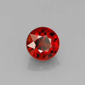 1.20캐럿 천연 깊은 붉은빛 오렌지 스페사르타이트 가넷, 라운드 컷, 5.66 mm, VVS-VS
