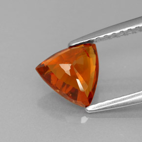 1.34캐럿 천연 만다린 오렌지 스페사르타이트 가넷, 트릴리언, 7×6.7 mm, SI