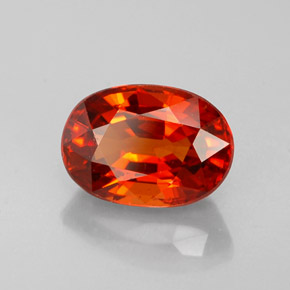 1.70캐럿 천연 붉은빛 오렌지 스페사르타이트 가넷, 타원형 컷, 8.1×5.7 mm, VS