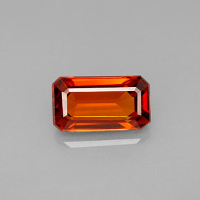 2.38캐럿 천연 만다린 오렌지 스페사르타이트 가넷, 에메랄드 컷, 9.6×5.4 mm, VS