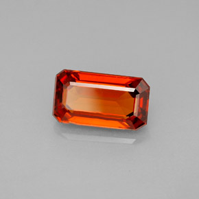 2.38캐럿 천연 만다린 오렌지 스페사르타이트 가넷, 에메랄드 컷, 9.6×5.4 mm, VS