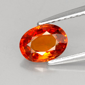 1.05캐럿 천연 레드 오렌지 스페사르타이트 가넷, 타원형 컷, 6.9×5.2 mm, VS