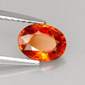 1.05캐럿 천연 레드 오렌지 스페사르타이트 가넷, 타원형 컷, 6.9×5.2 mm, VS
