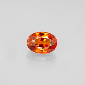 0.98캐럿 천연 만다린 오렌지 스페사르타이트 가넷, 타원형 컷, 6.5×4.7 mm, VVS-VS