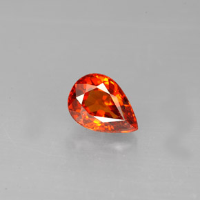 1.39캐럿 천연 만다린 오렌지 스페사르타이트 가넷, 배 모양, 7.7×5.5 mm, VS-SI