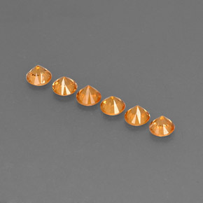 캐럿 천연 오렌지 스페사르타이트 가넷 보석, 라운드 컷, 3.45 mm, VVS-VS