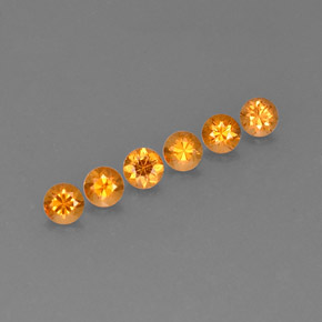 캐럿 천연 오렌지 스페사르타이트 가넷 보석, 라운드 컷, 3.53 mm, VVS-VS