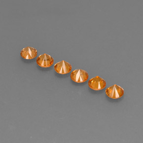 캐럿 천연 오렌지 스페사르타이트 가넷 보석, 라운드 컷, 3.53 mm, VVS-VS