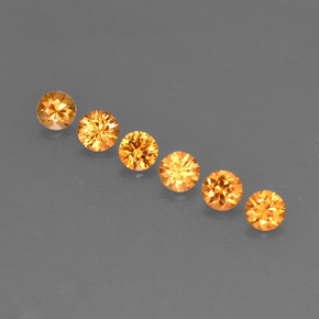 캐럿 천연 오렌지 스페사르타이트 가넷 보석, 라운드 컷, 3.54 mm, VVS-VS