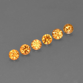 캐럿 천연 오렌지 스페사르타이트 가넷 보석, 라운드 컷, 3.54 mm, VVS-VS