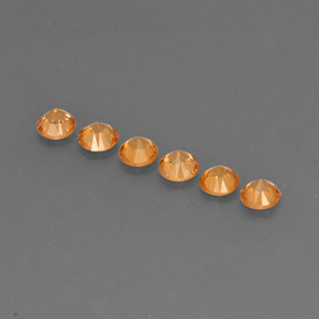 캐럿 천연 오렌지 스페사르타이트 가넷 보석, 라운드 컷, 3.54 mm, VVS-VS