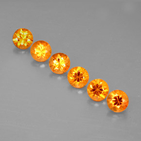 캐럿 천연 오렌지 스페사르타이트 가넷 보석, 라운드 컷, 3.54 mm, VVS-VS