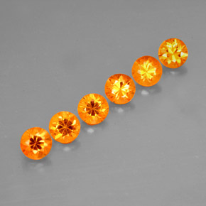 캐럿 천연 오렌지 스페사르타이트 가넷 보석, 라운드 컷, 3.54 mm, VVS-VS