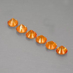 캐럿 천연 오렌지 스페사르타이트 가넷 보석, 라운드 컷, 3.54 mm, VVS-VS