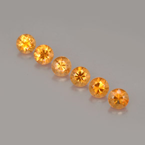 캐럿 천연 오렌지 스페사르타이트 가넷 보석, 라운드 컷, 3.50 mm, VVS-VS