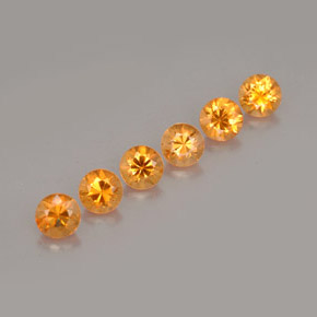 캐럿 천연 오렌지 스페사르타이트 가넷 보석, 라운드 컷, 3.50 mm, VVS-VS