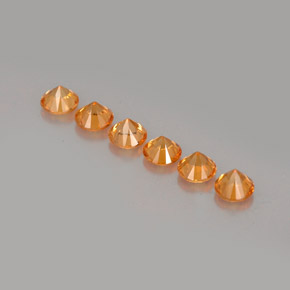 캐럿 천연 오렌지 스페사르타이트 가넷 보석, 라운드 컷, 3.50 mm, VVS-VS