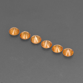 캐럿 천연 주황색 스페사르타이트 원사 보석, 라운드 컷, VVS-VS