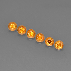 캐럿 천연 오렌지 스페사르타이트 가넷 보석, 라운드 컷, 3.55 mm, VVS-VS