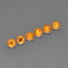 캐럿 천연 오렌지 스페사르타이트 가넷 보석, 라운드 컷, 3.55 mm, VVS-VS