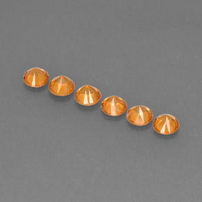 캐럿 천연 오렌지 스페사르타이트 가넷 보석, 라운드 컷, 3.55 mm, VVS-VS