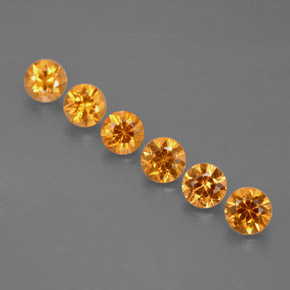 캐럿 천연 오렌지 스페사르타이트 가넷 보석, 라운드 컷, 3.65 mm, VVS-VS