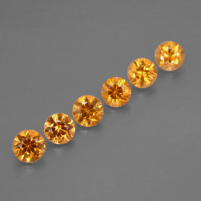 캐럿 천연 오렌지 스페사르타이트 가넷 보석, 라운드 컷, 3.65 mm, VVS-VS