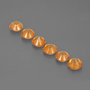 캐럿 천연 오렌지 스페사르타이트 가넷 보석, 라운드 컷, 3.65 mm, VVS-VS