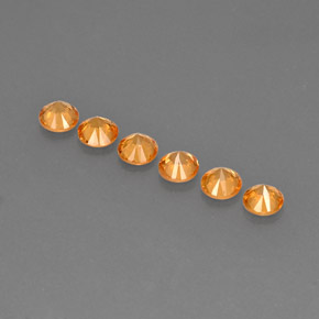 캐럿 천연 주황색 스페사르타이트 원사 보석, 라운드 컷, VVS-VS