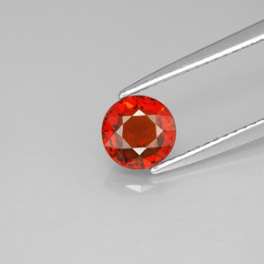 1.21캐럿 천연 레드 오렌지 스페사르타이트 가넷, 라운드 컷, 5.95 mm, VVS-VS