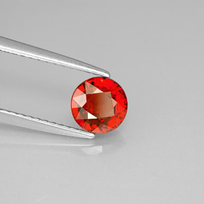 1.21캐럿 천연 레드 오렌지 스페사르타이트 가넷, 라운드 컷, 5.95 mm, VVS-VS