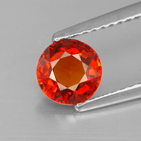 1.10캐럿 천연 레드 오렌지 스페사르타이트 가넷, 라운드 컷, 6.10 mm, VS