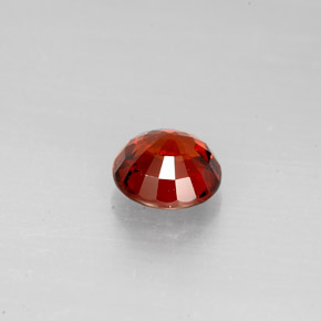 1.38캐럿 천연 딥 오렌지 레드 스페사르타이트 가넷, 라운드 컷, 6.37 mm, VS