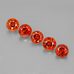캐럿 천연 만다린 오렌지 스페사르타이트 가넷 보석, 라운드 컷, 4.19 mm, VVS-VS