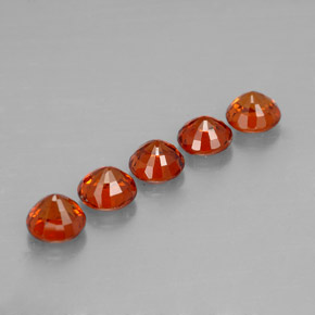 캐럿 천연 만다린 오렌지 스페사르타이트 가넷 보석, 라운드 컷, 4.19 mm, VVS-VS