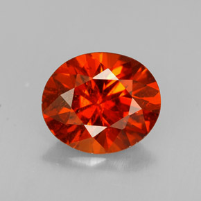 1.73캐럿 천연 붉은빛 오렌지 스페사르타이트 가넷, 타원형 컷, 8.1×6.9 mm, VS-SI