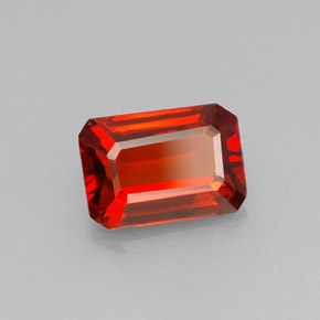 1.60캐럿 천연 붉은빛 오렌지 스페사르타이트 가넷, 에메랄드 컷, 7.6×5.2 mm, VVS-VS