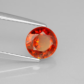 1.28캐럿 천연 만다린 오렌지 스페사르타이트 가넷, 라운드 컷, 6.18 mm, VS-SI