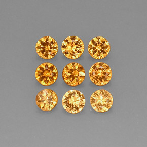 캐럿 천연 만다린 오렌지 스페사르타이트 원사 보석, 라운드 컷, VS