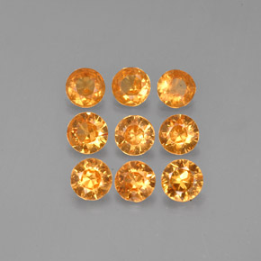 캐럿 천연 만다린 오렌지 스페사르타이트 가넷 보석, 라운드 컷, 3.48 mm, VS