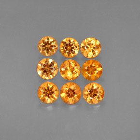 캐럿 천연 만다린 오렌지 스페사르타이트 가넷 보석, 라운드 컷, 3.42 mm, VVS-VS
