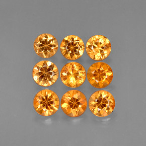 캐럿 천연 만다린 오렌지 스페사르타이트 가넷 보석, 라운드 컷, 3.42 mm, VVS-VS