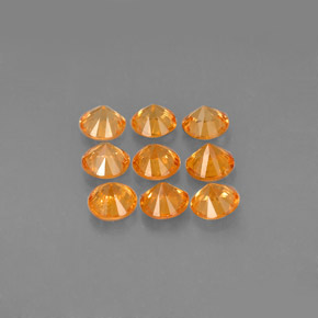 캐럿 천연 만다린 오렌지 스페사르타이트 가넷 보석, 라운드 컷, 3.42 mm, VVS-VS